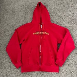 Red Oversized Zip-up Hoodie